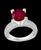 2 Carat Round Treated Ruby and Diamond Platinum Ring For Sale - Image 17 of 18