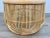 Stylish Organic Modern Natural Rattan Drum Side Table, showroom floor sample