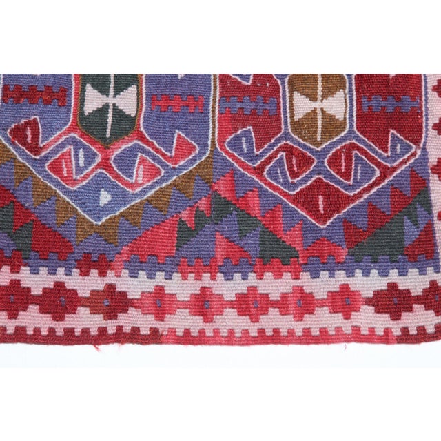 Red 1980s Decorative Vintage Handwoven Kilim-3' 4'' X 2' 1'' Feet For Sale - Image 8 of 11