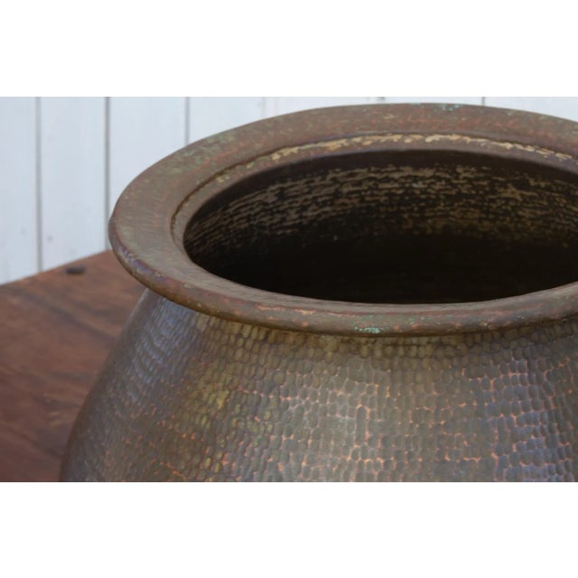 Metal Antique Large Southern Indian Copper Pot For Sale - Image 7 of 8