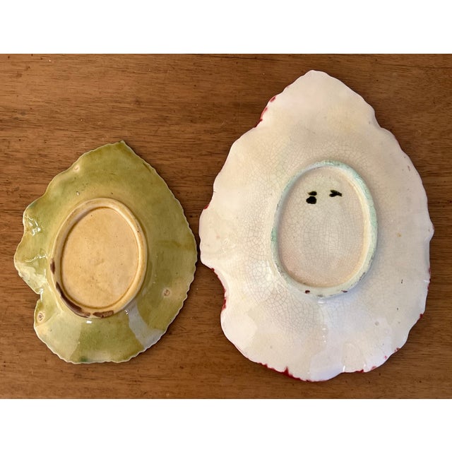 Burgundy Late 19th Century English Begonia Leaf Dishes-Set of 2 For Sale - Image 8 of 8
