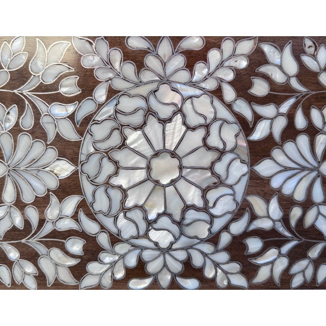 White 1990s Exquisite Mother-of-Pearl Inlaid Chest of Drawers For Sale - Image 8 of 8