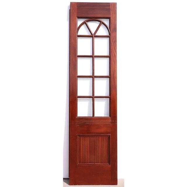 Vintage Solid Mahogany and Beveled Glass Single Interior Room Divider Doors - A Pair For Sale - Image 10 of 12
