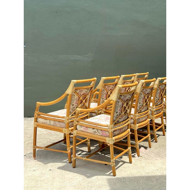 Vintage McGuire Target Back Dining Chairs - Set of 8 For Sale - Image 10 of 12