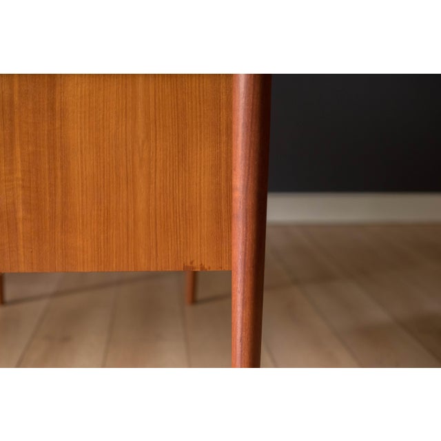 Danish Teak Arne Vodder Drop-Leaf Extendable Sliding Desk For Sale - Image 16 of 18