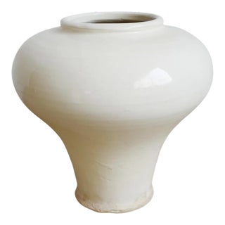 White Milk Vintage Farmhouse Pottery Vase For Sale