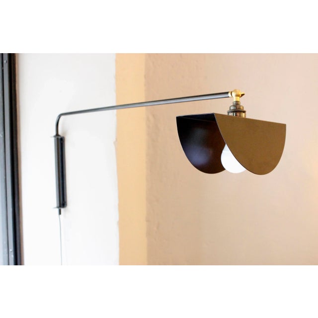 Black Kepler Wall Light with Adjustable Shade by Juanma Lizana For Sale - Image 4 of 11