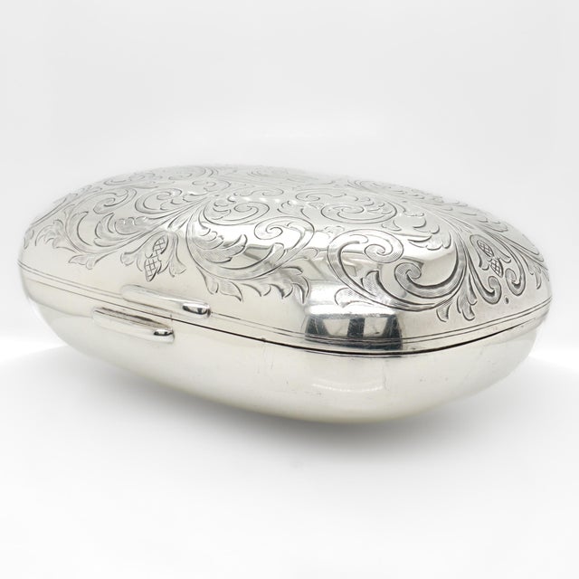 Antique Tiffany & Co. Sterling Silver Engraved & Monogrammed Soap Box For Sale - Image 9 of 17