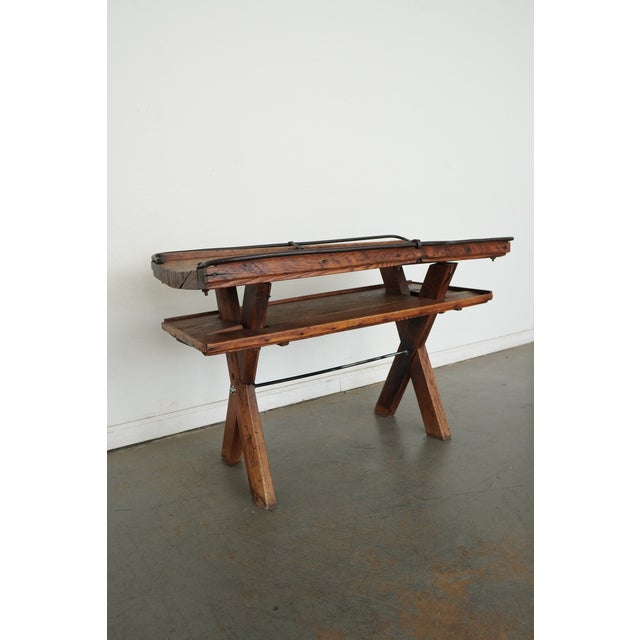 Wood Vintage Reclaimed Wood Accent Table For Sale - Image 7 of 13