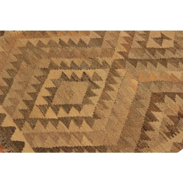 1990s Rustic Kilim Gray Brown Wool Rug For Sale - Image 4 of 8