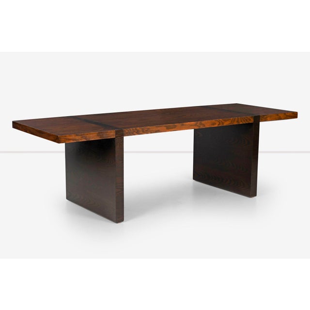 1960s Roger Lee Sprunger for Dunbar Desk in Two-Toned Oakwood For Sale - Image 4 of 10