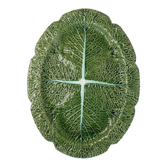 Vintage Bordallo Pinheiro Cabbage Leaf Platter For Sale