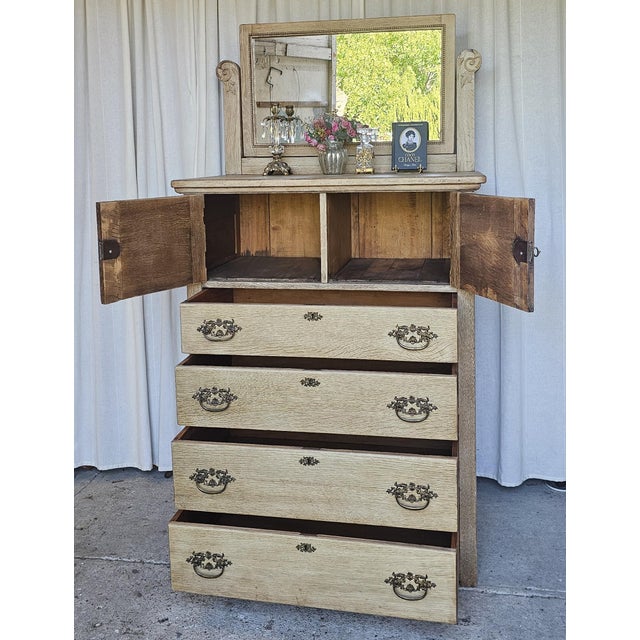 Antique Wooden Chiffonier Chest With Attach Mirror Frame. Circa 1920's For Sale - Image 15 of 18
