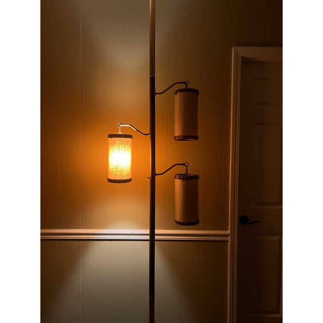 Mid-Century Modern 1960s Mid-Century Modern 3-Lantern Tension Pole Lamp For Sale - Image 3 of 15