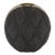 Modern Quilted Vase in Black Shagreen With Brass Details by Kifu Paris For Sale