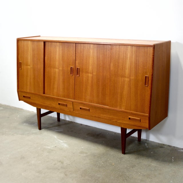 Westergaards Møbelfabrik Teak Model #29 Tall Sideboard / Highboard Attributed to Børge Dam For Sale - Image 13 of 17