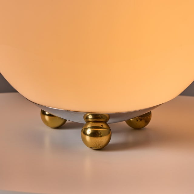 1980s Geometric Brass and Glass Table Lamp for Technolumen, Germany For Sale - Image 13 of 18