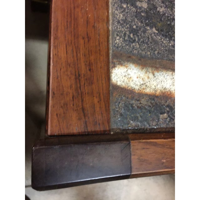 Danish Modern Rosewood Coffee Table With Abstract Tile Top For Sale In Chicago - Image 6 of 7