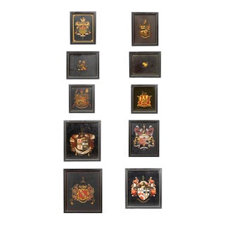 Ten Assorted Framed British Coats of Arms For Sale