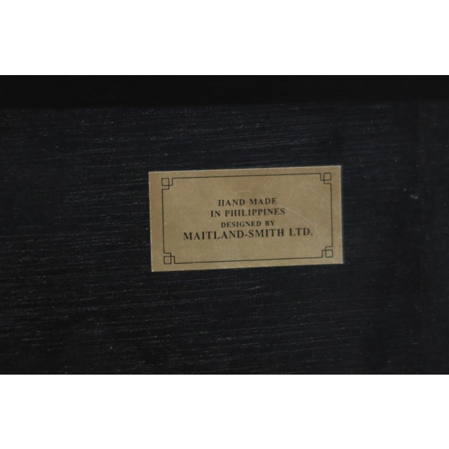 Maitland Smith Leather Wrapped Regency Style 2 Door Commode For Sale - Image 12 of 13