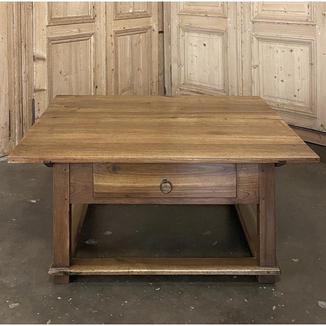 19th Century Rustic Country French Fruitwood Coffee Table For Sale - Image 4 of 14