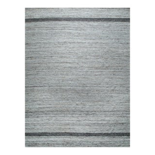 4x6 Lila Violet Light Gray Solid Open Field Flatweave Wool Carpet Rug For Sale