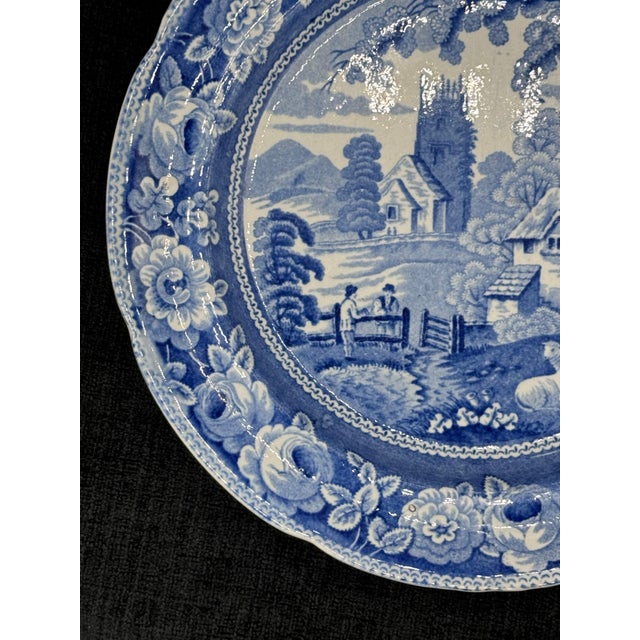 Blue & White plate 8.5” Staffordshire Transferware For Sale - Image 4 of 9