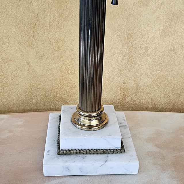 Vintage Sinumbra Astral-Style Brass, Marble & Crystal Table Lamp For Sale - Image 15 of 18