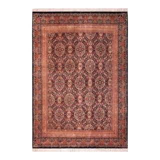 Shabby Chic 1990's Renaissance Black/Rust Wool Rug - 8'0'' X 10'4'' For Sale