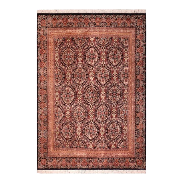 Shabby Chic 1990's Renaissance Black/Rust Wool Rug - 8'0'' X 10'4'' For Sale