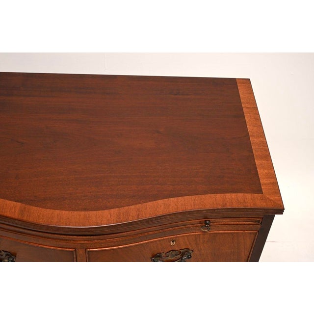 Brown Antique Edwardian Serpentine Chest of Drawers, 1900 For Sale - Image 8 of 11
