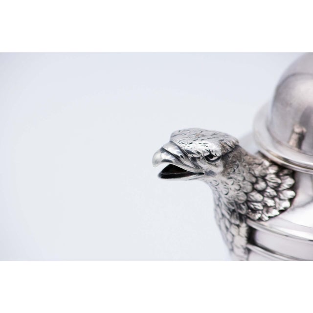 Silver Coffee Pot with Chestnut Handle and Knob For Sale - Image 3 of 6