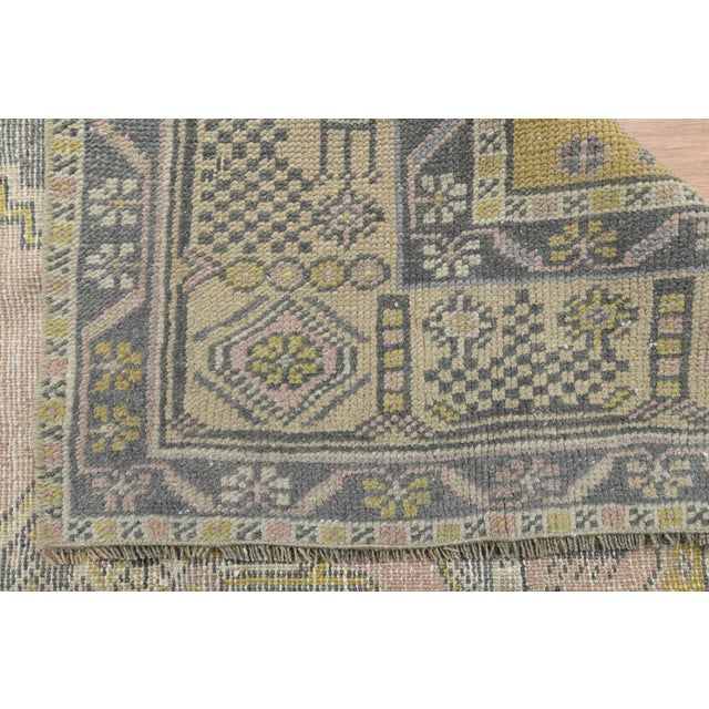 Textile 1970s Vintage Handmade Wool Cotton Turkish Grey Runner Rug For Sale - Image 7 of 11
