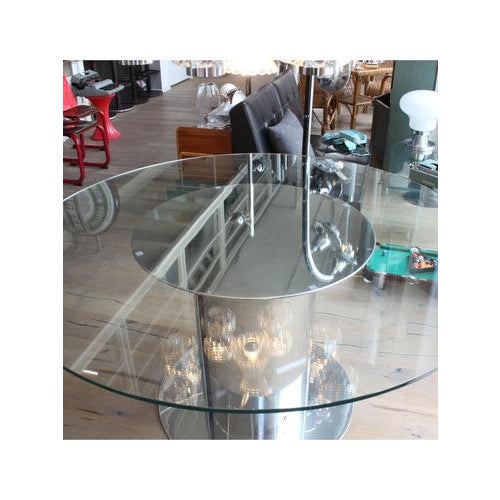 Cidonio Round Glass and Mirror Table by Antonia Astori de Ponti for Driade, Italy, 1960s For Sale - Image 9 of 11