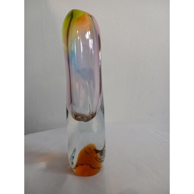 Orange Mid-Century Glass Vase by Josef Rozinek for Birske Glas For Sale - Image 8 of 8