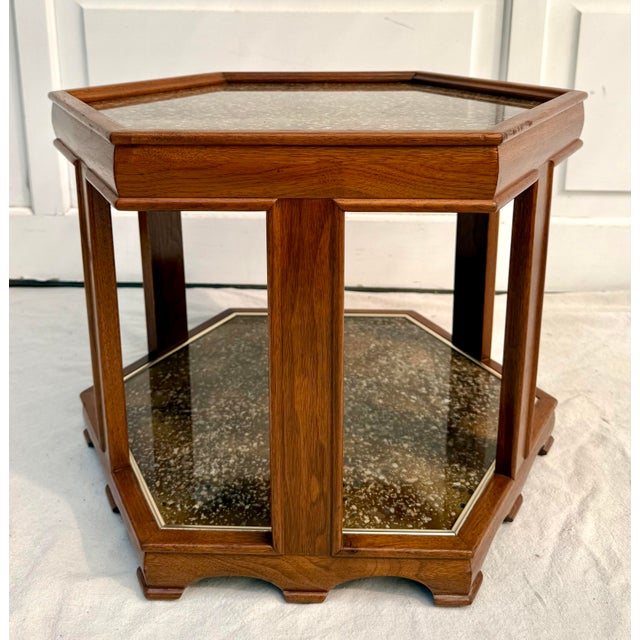 Here is a fantastic vintage side table designed by John Keal for Brown Saltman, likely dating to the 1970s. The table...