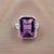 Natural Amethyst Diamond Ring Size 6.5, 14k Gold 12.48 TCW Certified For Sale - Image 4 of 13
