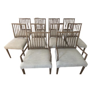 Mr. Brown Set of 10 Dining Chairs (2 Arm and 8 Side) For Sale