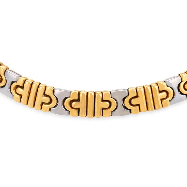 1980s 1980s Bvlgari 18k Yellow Gold and Steel Parentesi Choker Necklace For Sale - Image 5 of 5