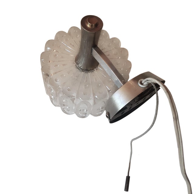 Metal Mid-Century Modern Cut Crystal Wall Lamp, 1960s For Sale - Image 7 of 11