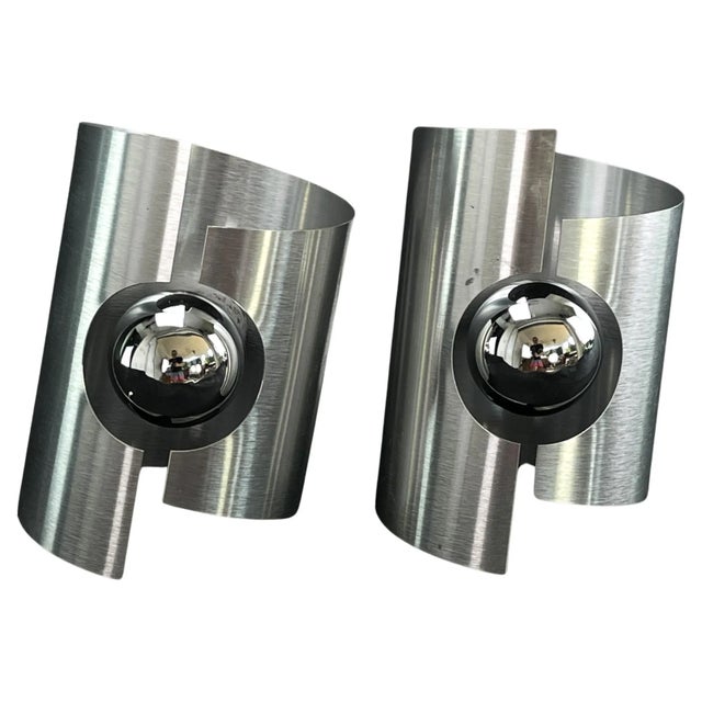 Metal Space Age Wall Lamps, 1970s, Set of 2 For Sale - Image 7 of 7