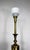 Complete Stiffel Brass Torchiere With Original Waffle Weave Diffuser, Original Drum Shade and Finial For Sale - Image 9 of 13