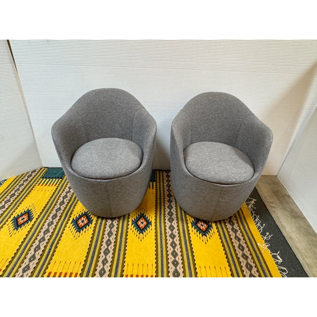 Hlynur Atlason for Design Within Reach Lína Swivel Dining Chairs, Pair For Sale - Image 11 of 14