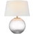 Chapman & Myers for Visual Comfort Signature Masie Medium Table Lamp in Clear Glass with Linen Shade For Sale
