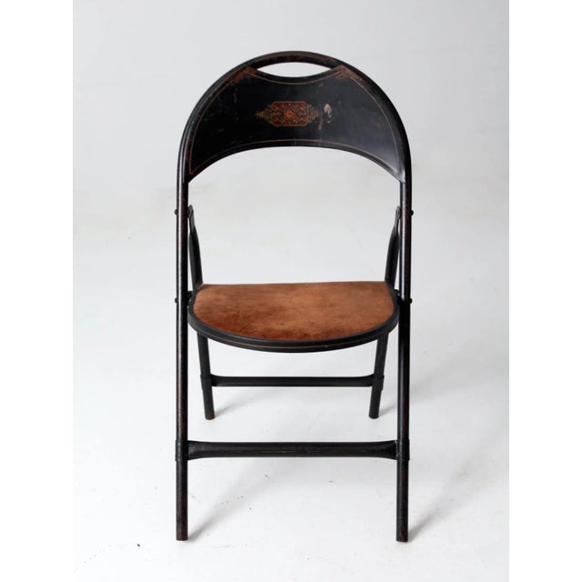 Vintage Metal Folding Chair For Sale - Image 4 of 13