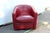 Burgundy Leather Swivel Club Chair, 1980s For Sale - Image 10 of 18