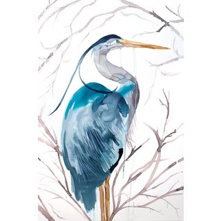 "Heron No. 33" Contemporary Original Bird Watercolor Painting by Elizabeth Becker For Sale
