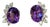 22 Ct Natural Amethyst & 3.60 Ct Pear Shape Diamond Stud Earrings, 14kwg For Sale