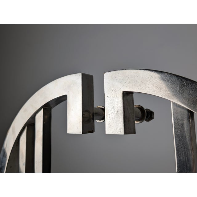 Art Deco Geometric Drawer Pulls in Chrome-Plated Metal, 1920s, Set of 2 For Sale - Image 3 of 10