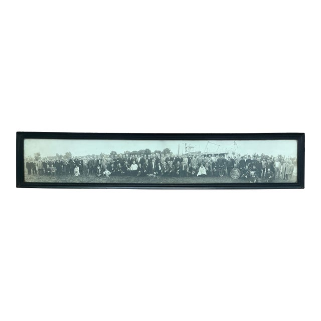 Antique 46x9 Panoramic Photograph St. Paul Mn: Band, Dog, Red Wing Steamboat For Sale